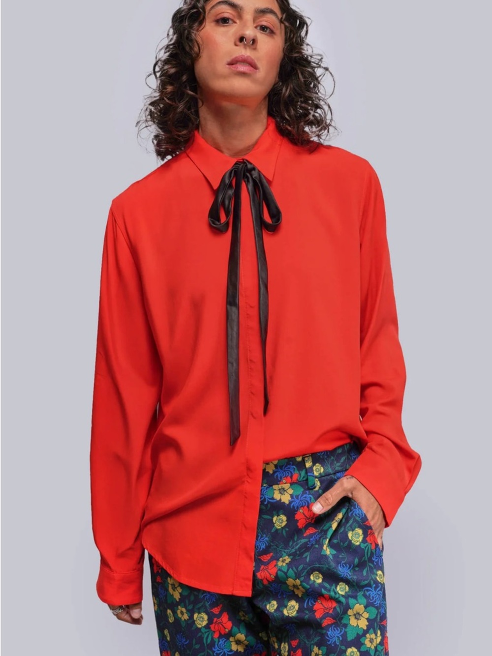 Wildfang | The Empower Long Sleeve Bow Button Up